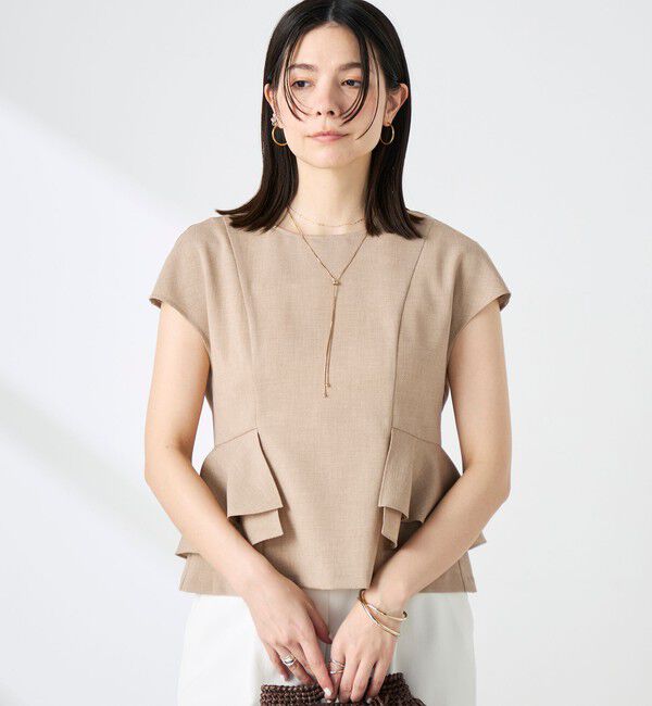 NOLLEY'S「ウォッシャブル麻調ペプラムブラウス」|シャツ・ブラウス|