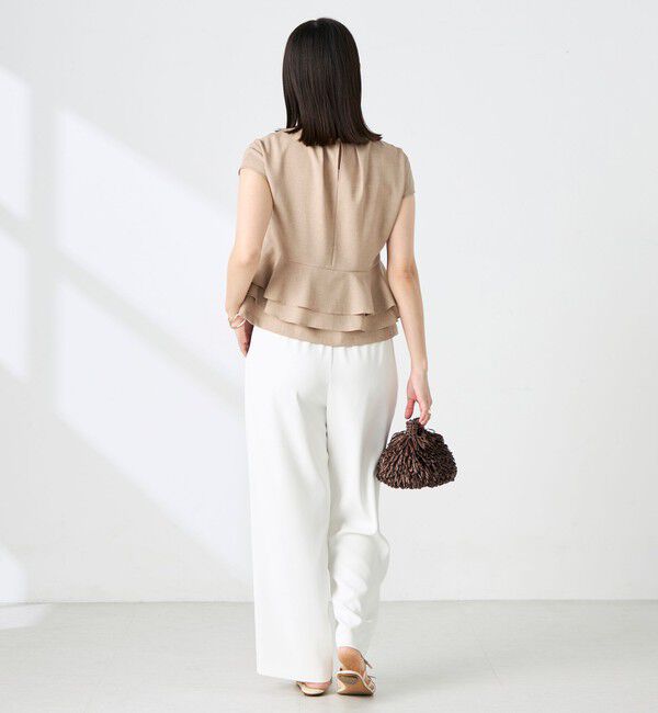 NOLLEY'S「ウォッシャブル麻調ペプラムブラウス」|シャツ・ブラウス|