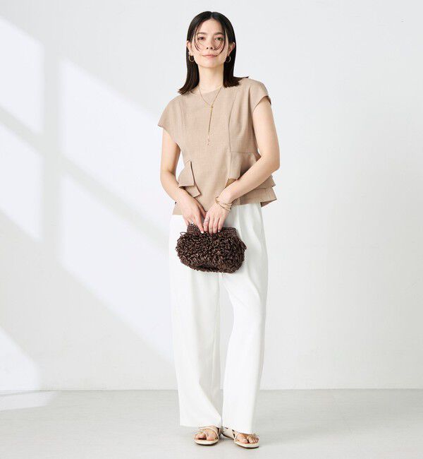 NOLLEY'S「ウォッシャブル麻調ペプラムブラウス」|シャツ・ブラウス|