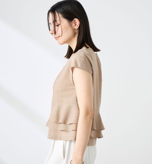 NOLLEY'S「ウォッシャブル麻調ペプラムブラウス」|シャツ・ブラウス|