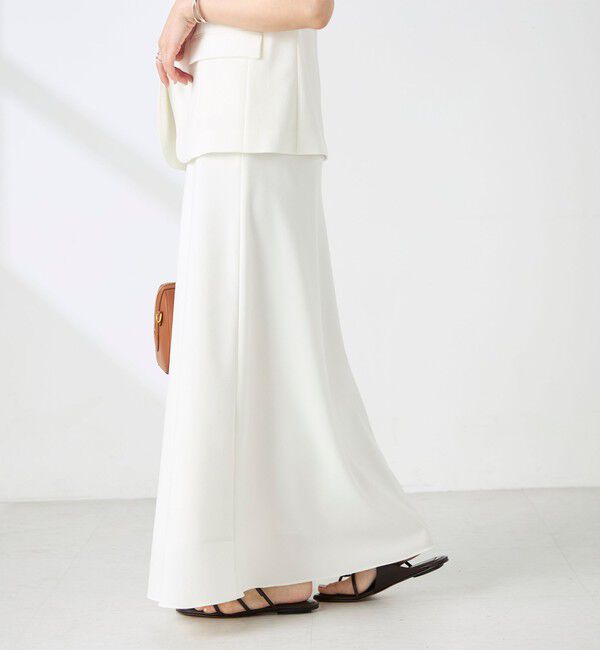 NOLLEY'S sophi「《セットアップ対応》ウォッシャブルドライシャンタンナロースカート」|スカート|オフホワイト
