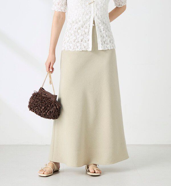 NOLLEY'S sophi「《セットアップ対応》ウォッシャブルドライシャンタンナロースカート」|スカート|ベージュ