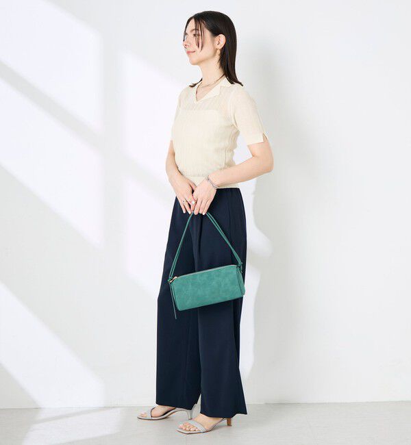 NOLLEY'S sophi「《手洗い可能》リブシアーオープンカラープルオーバー」|ニット・セーター|