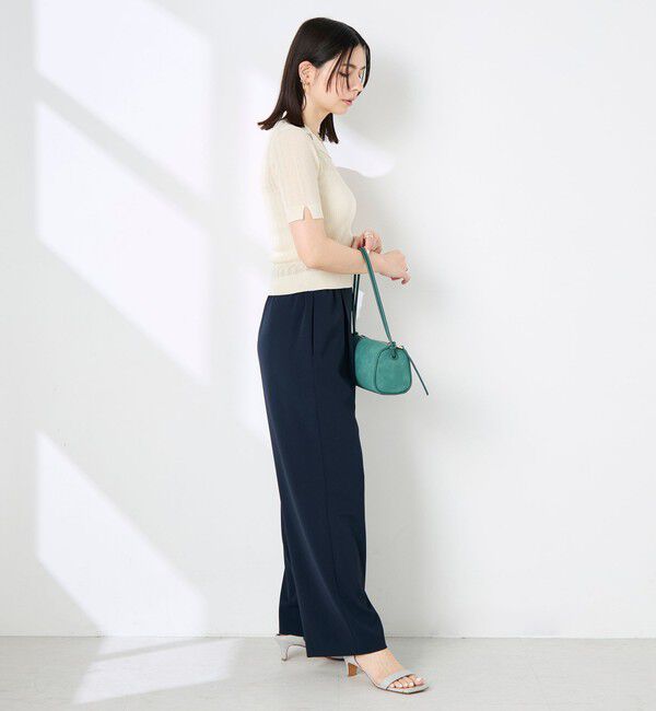 NOLLEY'S sophi「《手洗い可能》リブシアーオープンカラープルオーバー」|ニット・セーター|