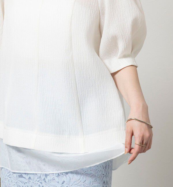 NOLLEY'S sophi「ウォッシャブルポコポコジャガードオーガンジープルオーバー」|シャツ・ブラウス|