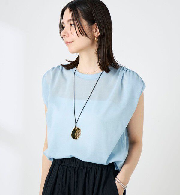 NOLLEY'S「ウォッシャブルシアードライコットンショルダーギャザープルオーバー」|Tシャツ・カットソー|