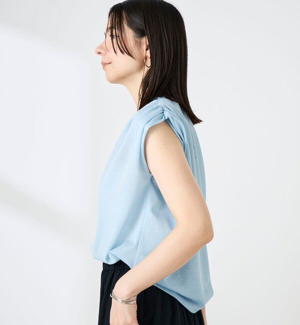 NOLLEY'S「ウォッシャブルシアードライコットンショルダーギャザープルオーバー」|Tシャツ・カットソー|