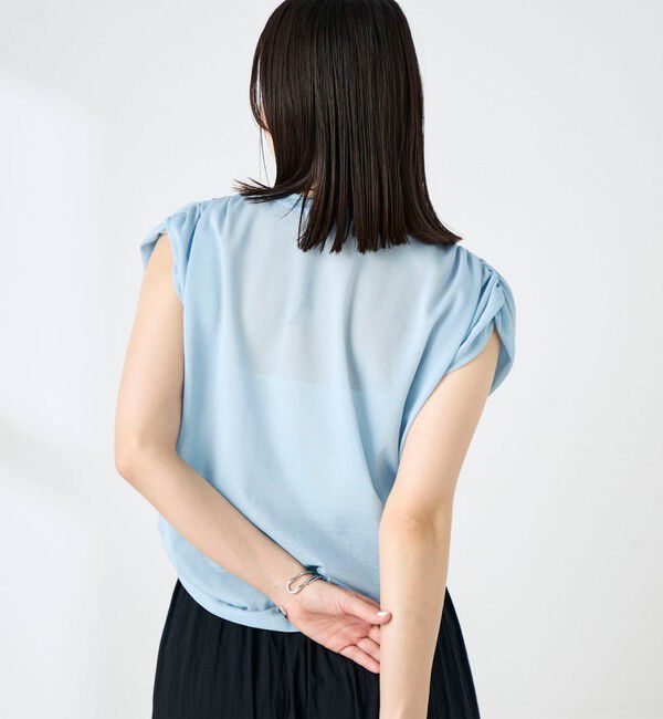 NOLLEY'S「ウォッシャブルシアードライコットンショルダーギャザープルオーバー」|Tシャツ・カットソー|