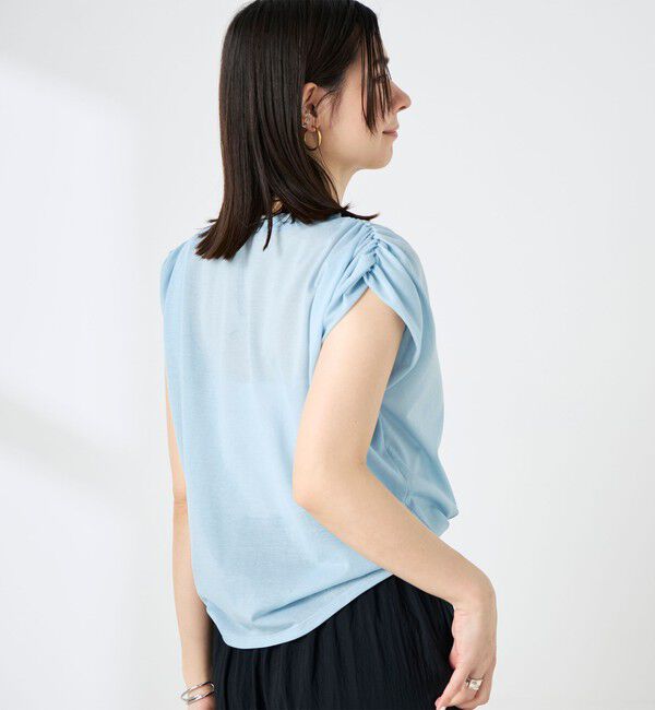 NOLLEY'S「ウォッシャブルシアードライコットンショルダーギャザープルオーバー」|Tシャツ・カットソー|