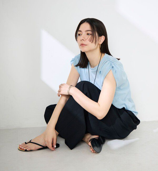 NOLLEY'S「ウォッシャブルシアードライコットンショルダーギャザープルオーバー」|Tシャツ・カットソー|