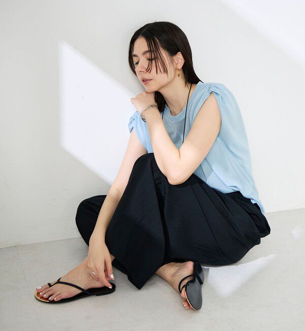 NOLLEY'S「ウォッシャブルシアードライコットンショルダーギャザープルオーバー」|Tシャツ・カットソー|