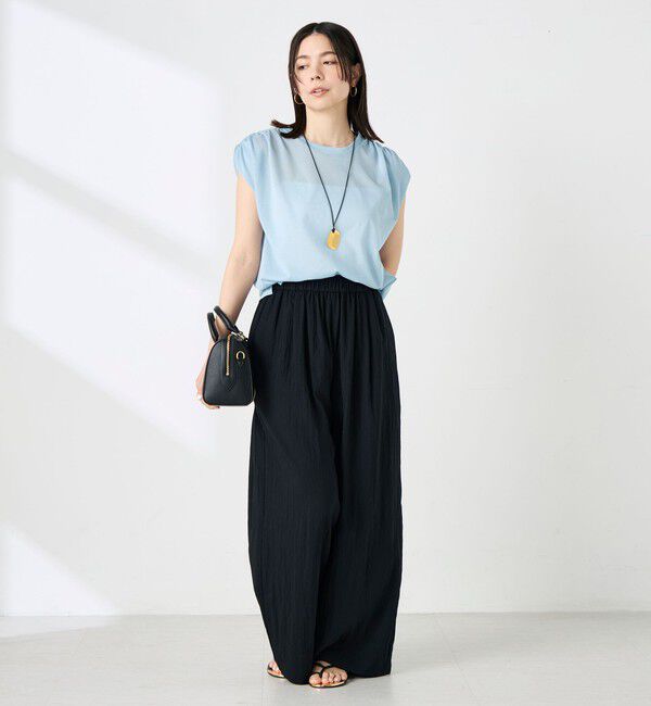 NOLLEY'S「ウォッシャブルシアードライコットンショルダーギャザープルオーバー」|Tシャツ・カットソー|