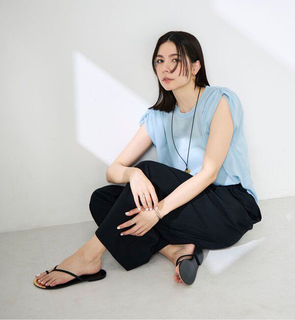 NOLLEY'S「ウォッシャブルシアードライコットンショルダーギャザープルオーバー」|Tシャツ・カットソー|