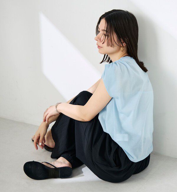 NOLLEY'S「ウォッシャブルシアードライコットンショルダーギャザープルオーバー」|Tシャツ・カットソー|