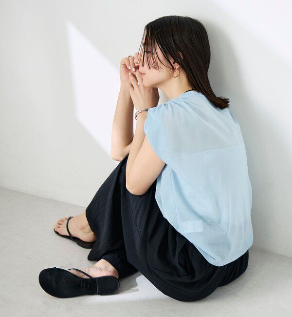 NOLLEY'S「ウォッシャブルシアードライコットンショルダーギャザープルオーバー」|Tシャツ・カットソー|