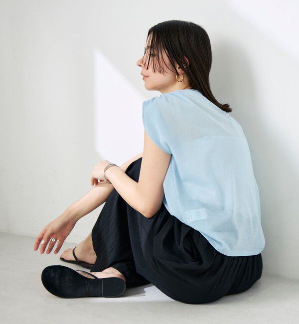 NOLLEY'S「ウォッシャブルシアードライコットンショルダーギャザープルオーバー」|Tシャツ・カットソー|