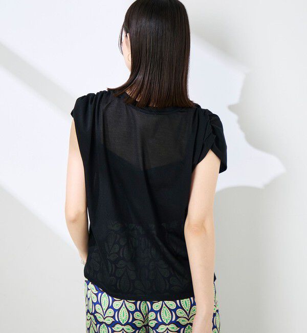 NOLLEY'S「ウォッシャブルシアードライコットンショルダーギャザープルオーバー」|Tシャツ・カットソー|