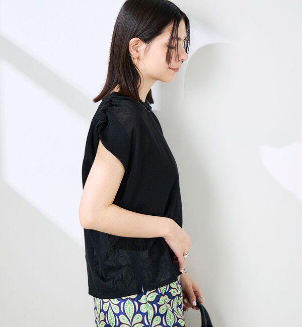 NOLLEY'S「ウォッシャブルシアードライコットンショルダーギャザープルオーバー」|Tシャツ・カットソー|