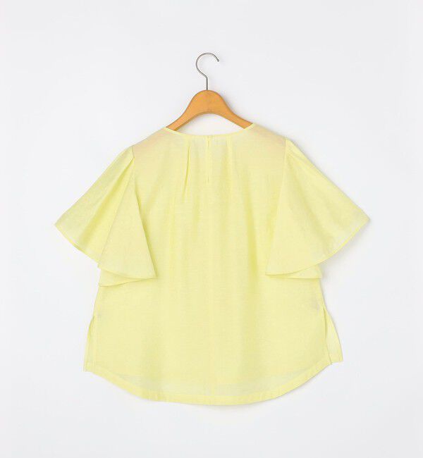NOLLEY'S「ウォッシャブルリネン混袖フリルブラウス」|シャツ・ブラウス|