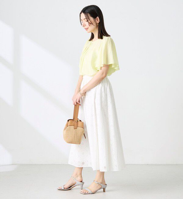 NOLLEY'S「ウォッシャブルリネン混袖フリルブラウス」|シャツ・ブラウス|