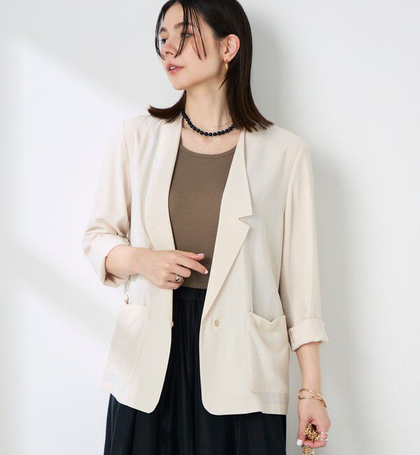 NOLLEY'S sophi「ウォッシャブルリネナチュールシアージャケット」|テーラードジャケット|