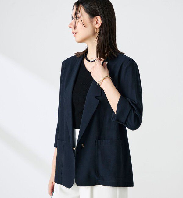 NOLLEY'S sophi「ウォッシャブルリネナチュールシアージャケット」|テーラードジャケット|