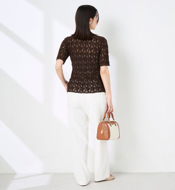 NOLLEY'S sophi「ウォッシャブルストレッチレース両前半袖カーデ」|カーディガン|