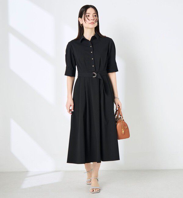 NOLLEY'S sophi「ウォッシャブルサッカーシャツワンピース」|ワンピース|