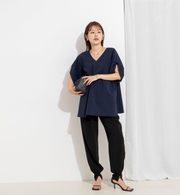 Rie Miller「ウォッシャブル２WAYブラウスシアーサッカー」|シャツ・ブラウス|