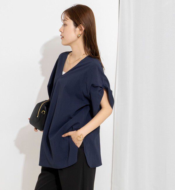 Rie Miller「ウォッシャブル２WAYブラウスシアーサッカー」|シャツ・ブラウス|