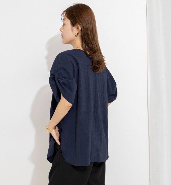 Rie Miller「ウォッシャブル２WAYブラウスシアーサッカー」|シャツ・ブラウス|