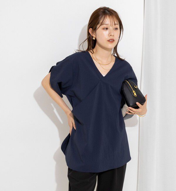 Rie Miller「ウォッシャブル２WAYブラウスシアーサッカー」|シャツ・ブラウス|