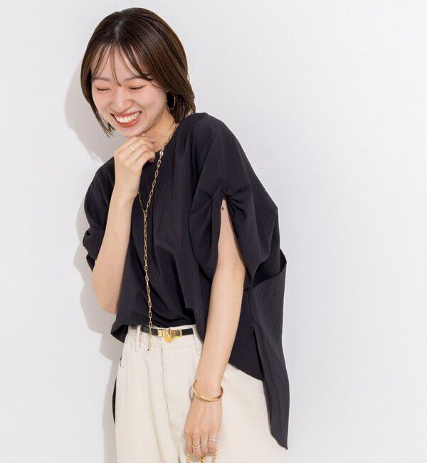 Rie Miller「ウォッシャブル２WAYブラウスシアーサッカー」|シャツ・ブラウス|