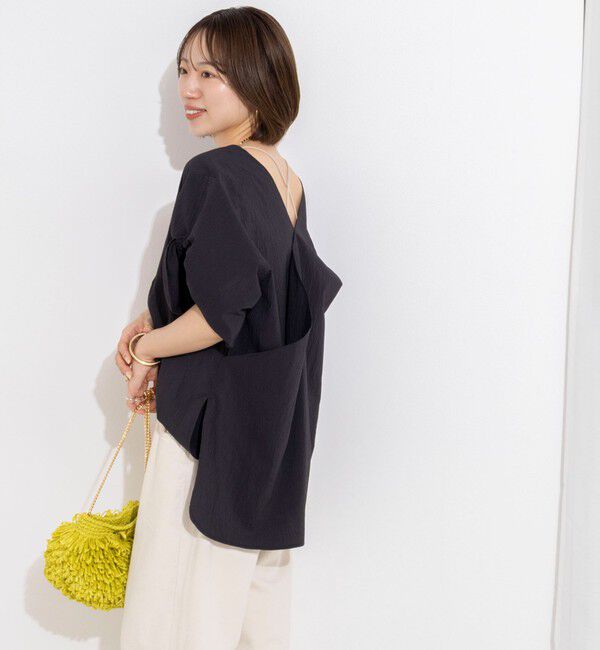 Rie Miller「ウォッシャブル２WAYブラウスシアーサッカー」|シャツ・ブラウス|