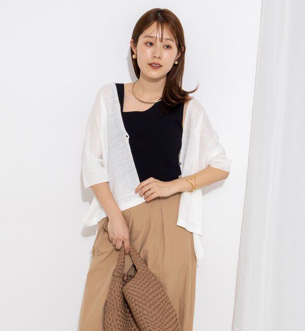 NOLLEY'S「《手洗い可能》フレンチリネンボレロカーデ」|カーディガン|