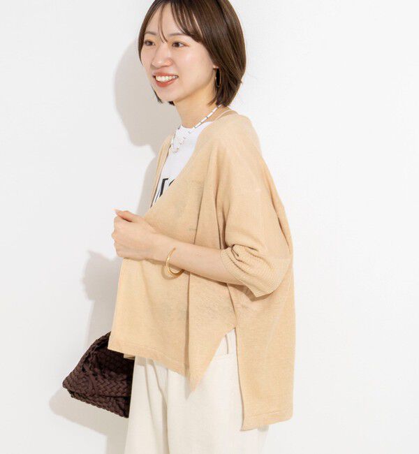 NOLLEY'S「《手洗い可能》フレンチリネンボレロカーデ」|カーディガン|