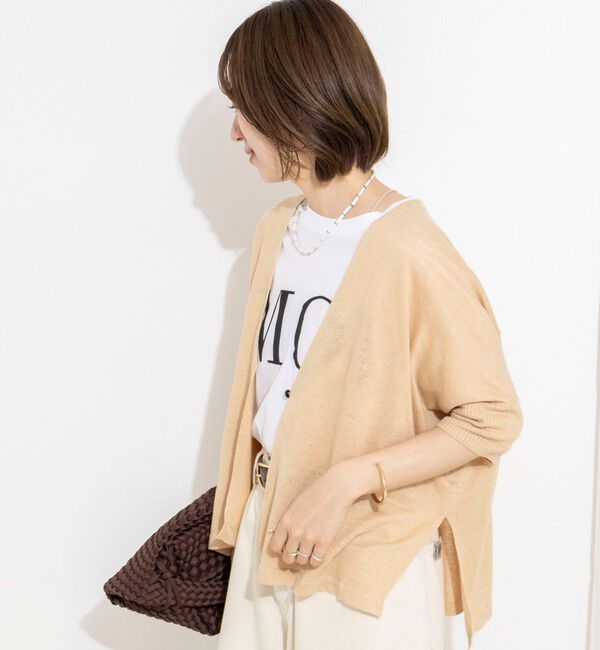 NOLLEY'S「《手洗い可能》フレンチリネンボレロカーデ」|カーディガン|