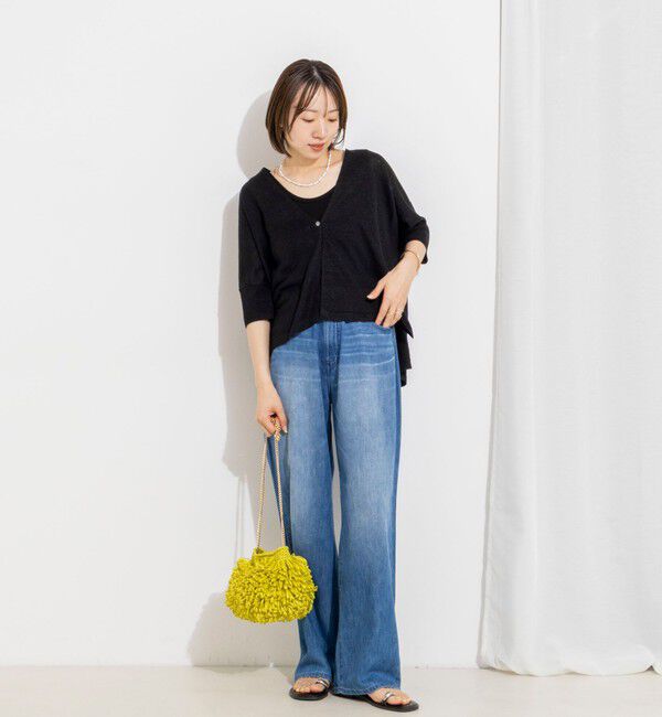 NOLLEY'S「《手洗い可能》フレンチリネンボレロカーデ」|カーディガン|