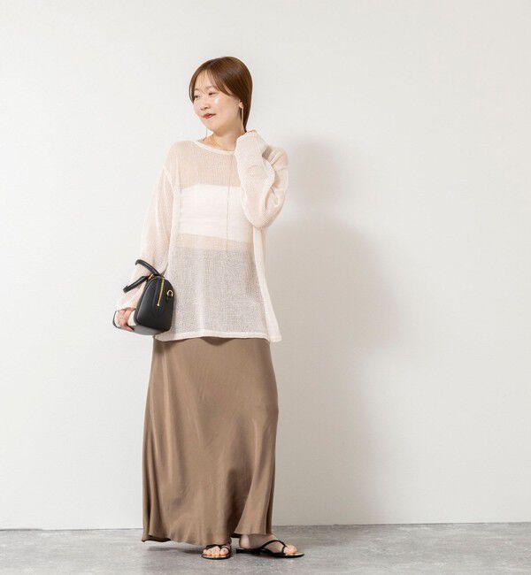 NOLLEY'S sophi「《手洗い可能》麻混針抜き天竺プルオーバー」|ニット・セーター|