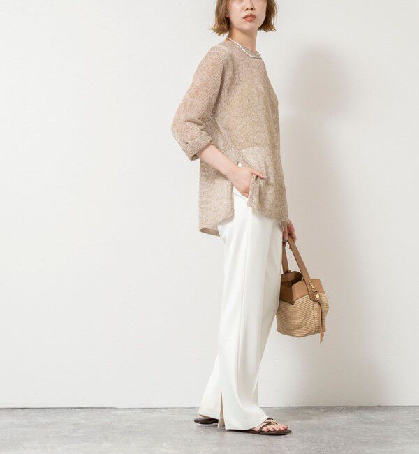 NOLLEY'S sophi「《手洗い可能》麻混針抜き天竺プルオーバー」|ニット・セーター|