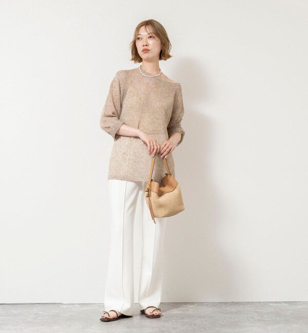 NOLLEY'S sophi「《手洗い可能》麻混針抜き天竺プルオーバー」|ニット・セーター|