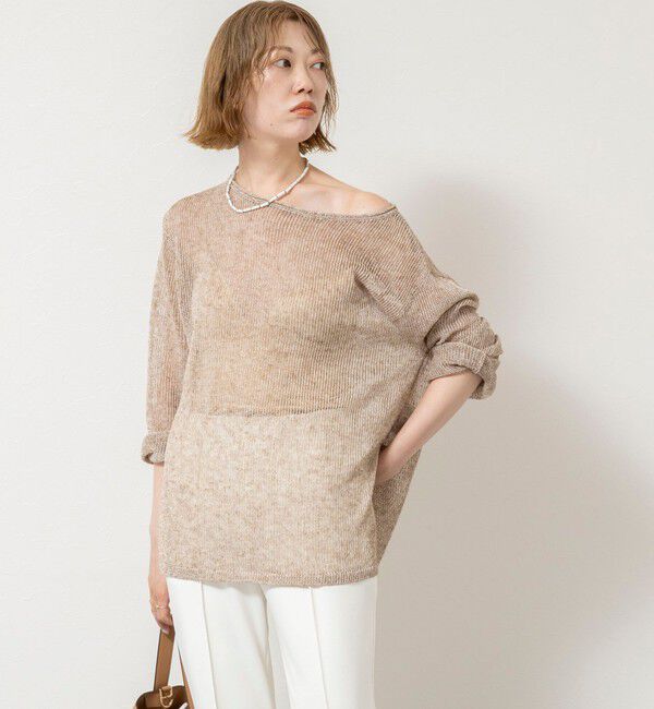 NOLLEY'S sophi「《手洗い可能》麻混針抜き天竺プルオーバー」|ニット・セーター|
