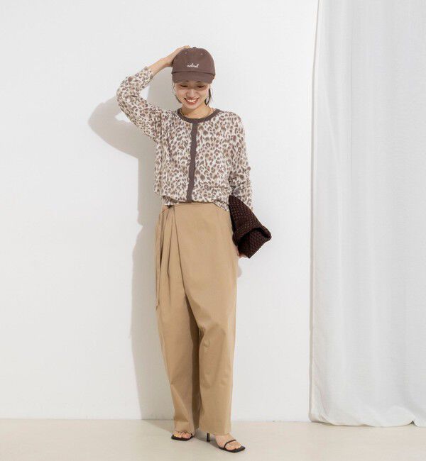 Rie Miller「《手洗い可能》レオパードプリントクルーカーディガン」|カーディガン|