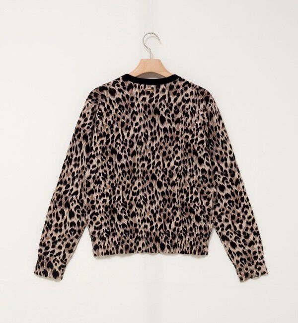 Rie Miller「《手洗い可能》レオパードプリントクルーカーディガン」|カーディガン|