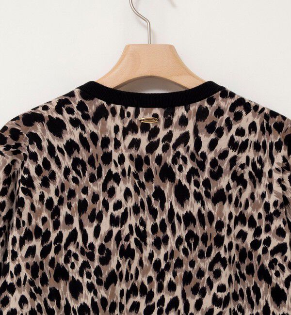 Rie Miller「《手洗い可能》レオパードプリントクルーカーディガン」|カーディガン|