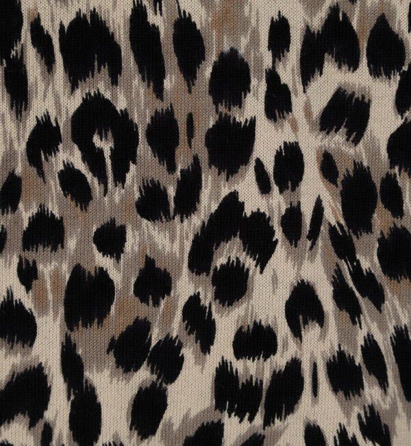 Rie Miller「《手洗い可能》レオパードプリントクルーカーディガン」|カーディガン|