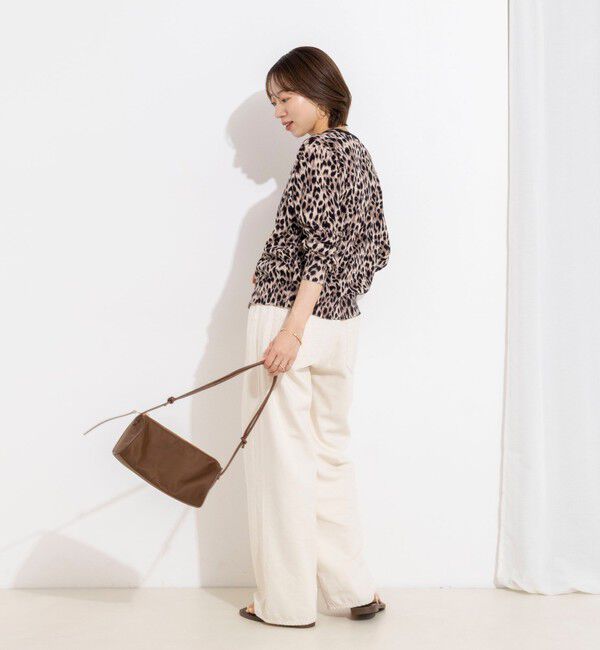 Rie Miller「《手洗い可能》レオパードプリントクルーカーディガン」|カーディガン|