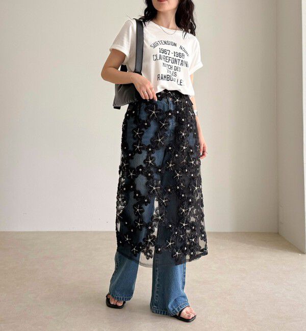 fredy emue「フラワーモチーフレイヤードスカート」|スカート|