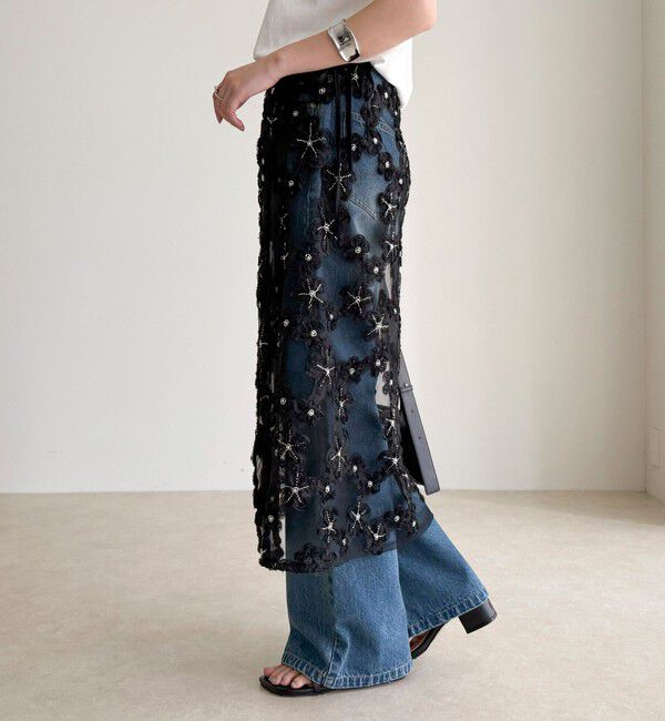 fredy emue「フラワーモチーフレイヤードスカート」|スカート|