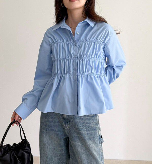 fredy emue「【@sora_522m企画】シャーリングシャツ」|シャツ・ブラウス|